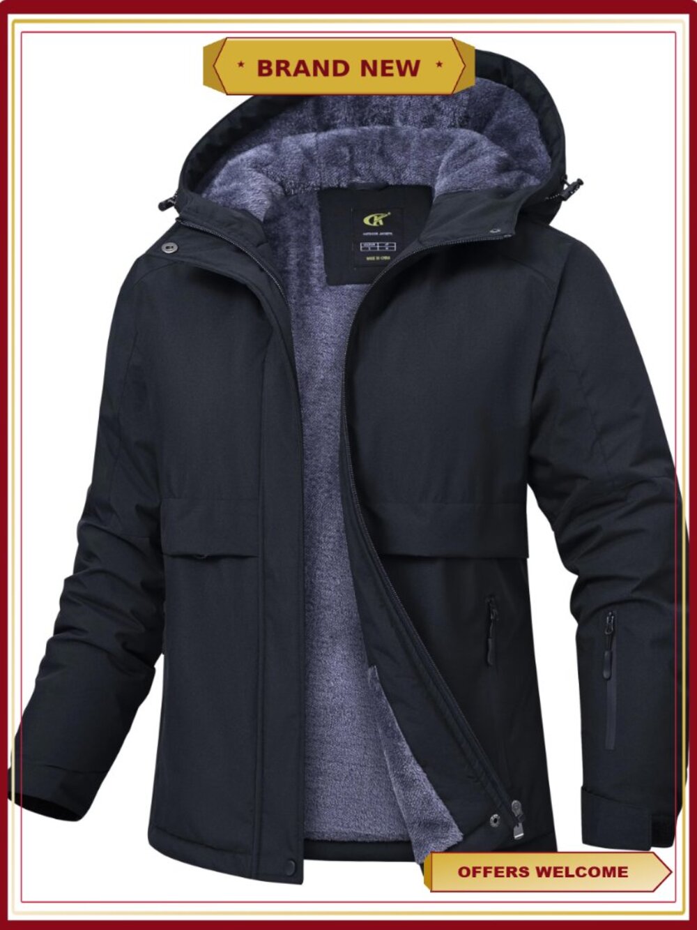 Waterproof Windproof Snow Ski Jacket Warm Fleece Lined Winter Coat